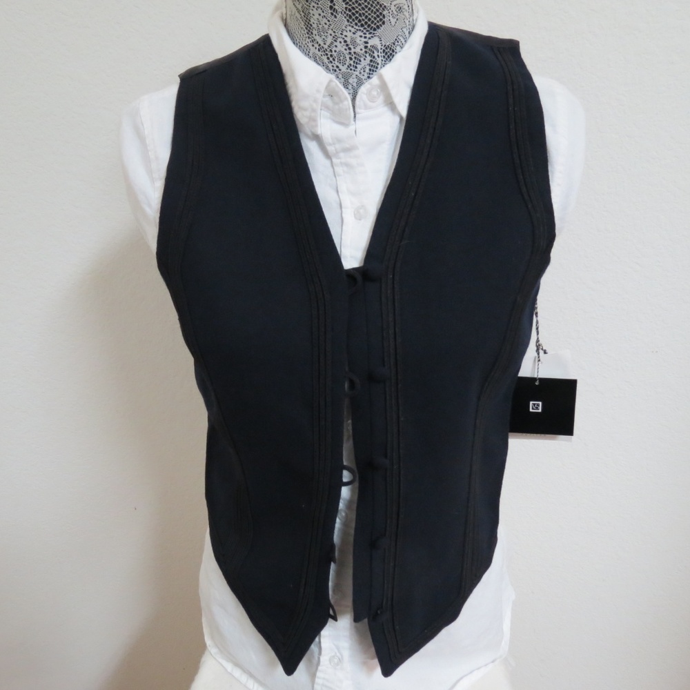 New sz 2P Navy Blue Petites Wool #640 Suit Vest